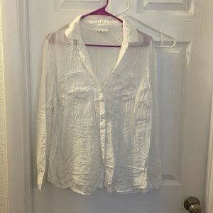 Lightweight white button up shirt